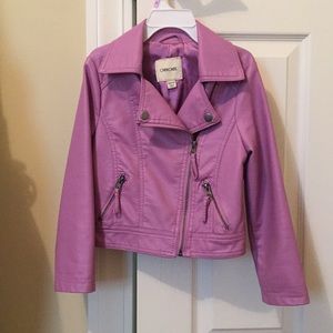 Faux leather spring jacket